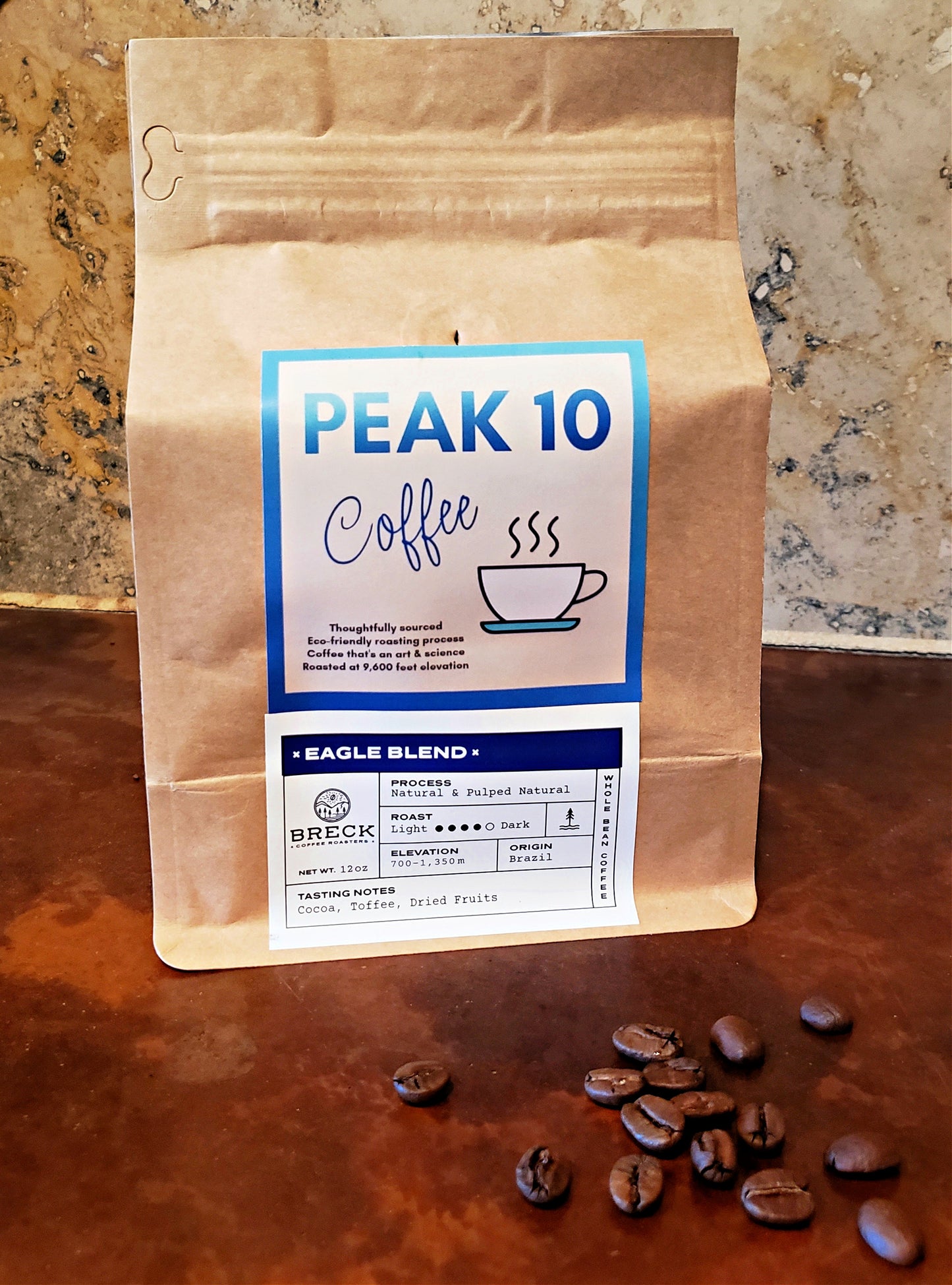 PEAK 10 Coffee (Whole Bean) Gourmet Eagle Blend