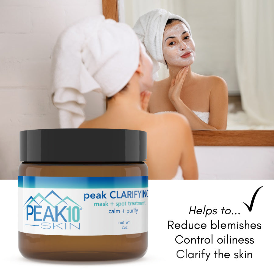 peak CLARIFYING mask + spot treatment | calm + purify 2oz