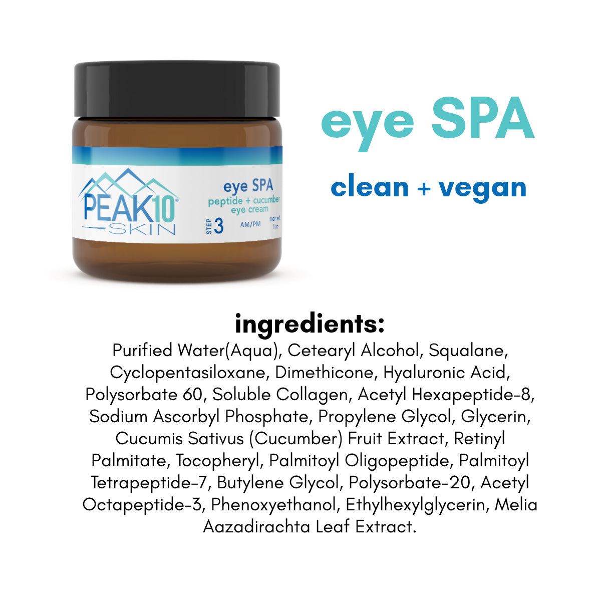 EYE SPA peptide + cucumber eye cream 1oz