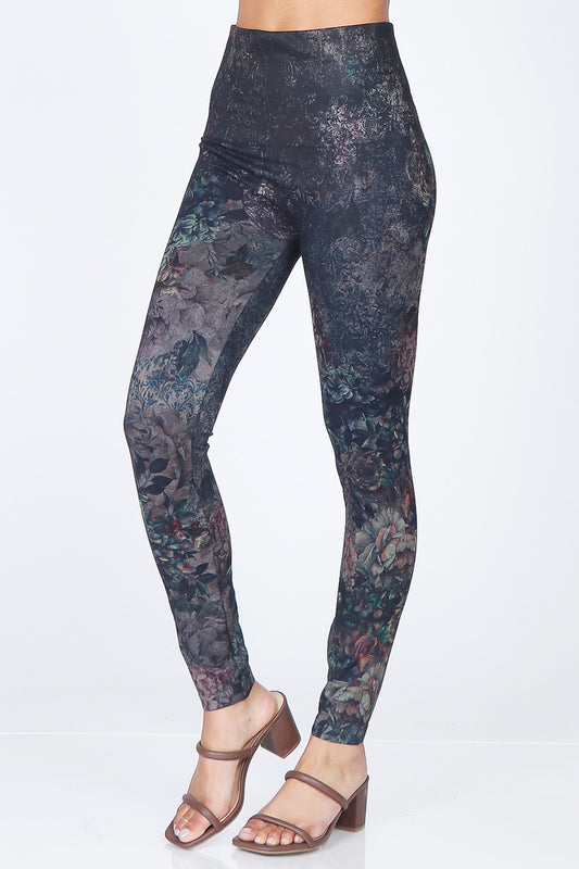 M. RENA Abstract Floral Print Legging - Made in USA
