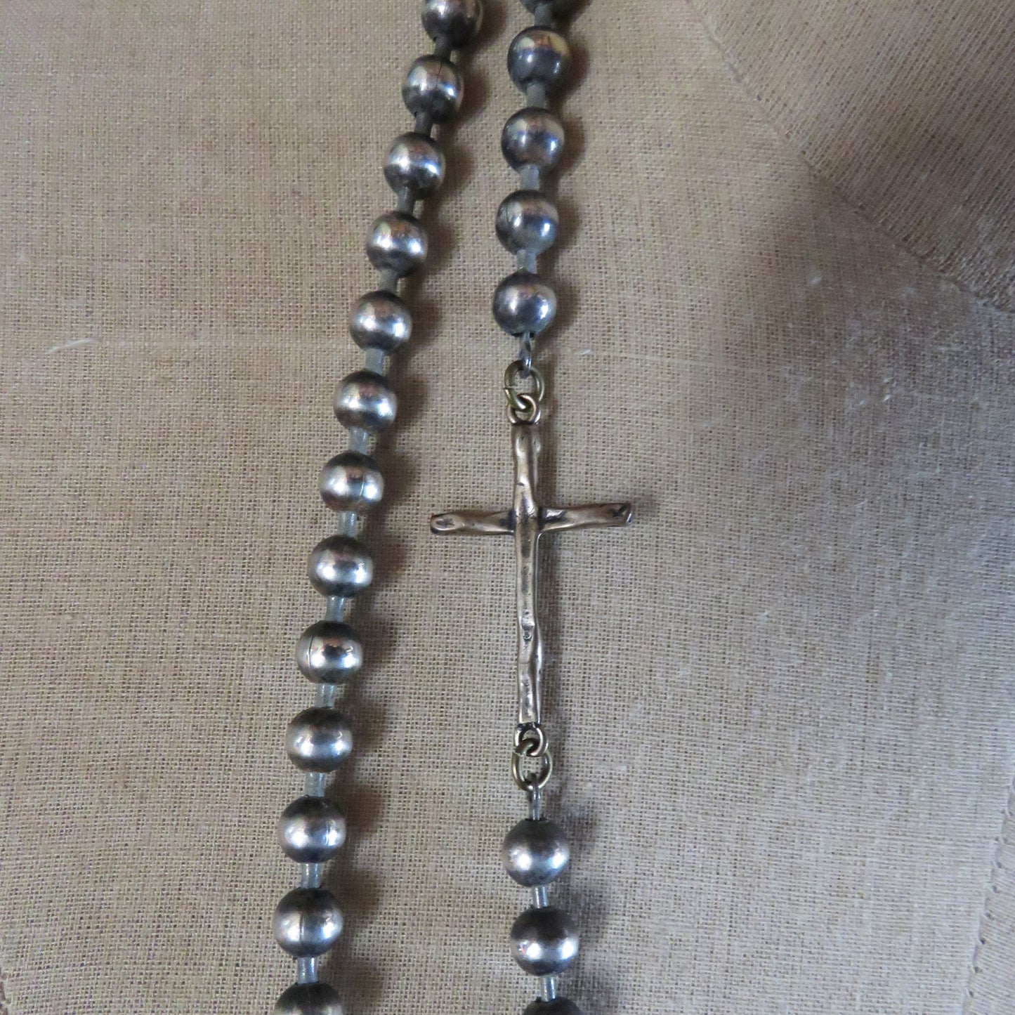 zoWEE Classic Vintage Silver Ball Chain w/2  Bronze Crosses