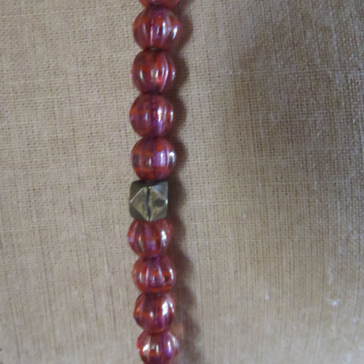 zoWEE Czech Cranberry Glass Beads | Crystal + Bronze Pendant Statement Necklace