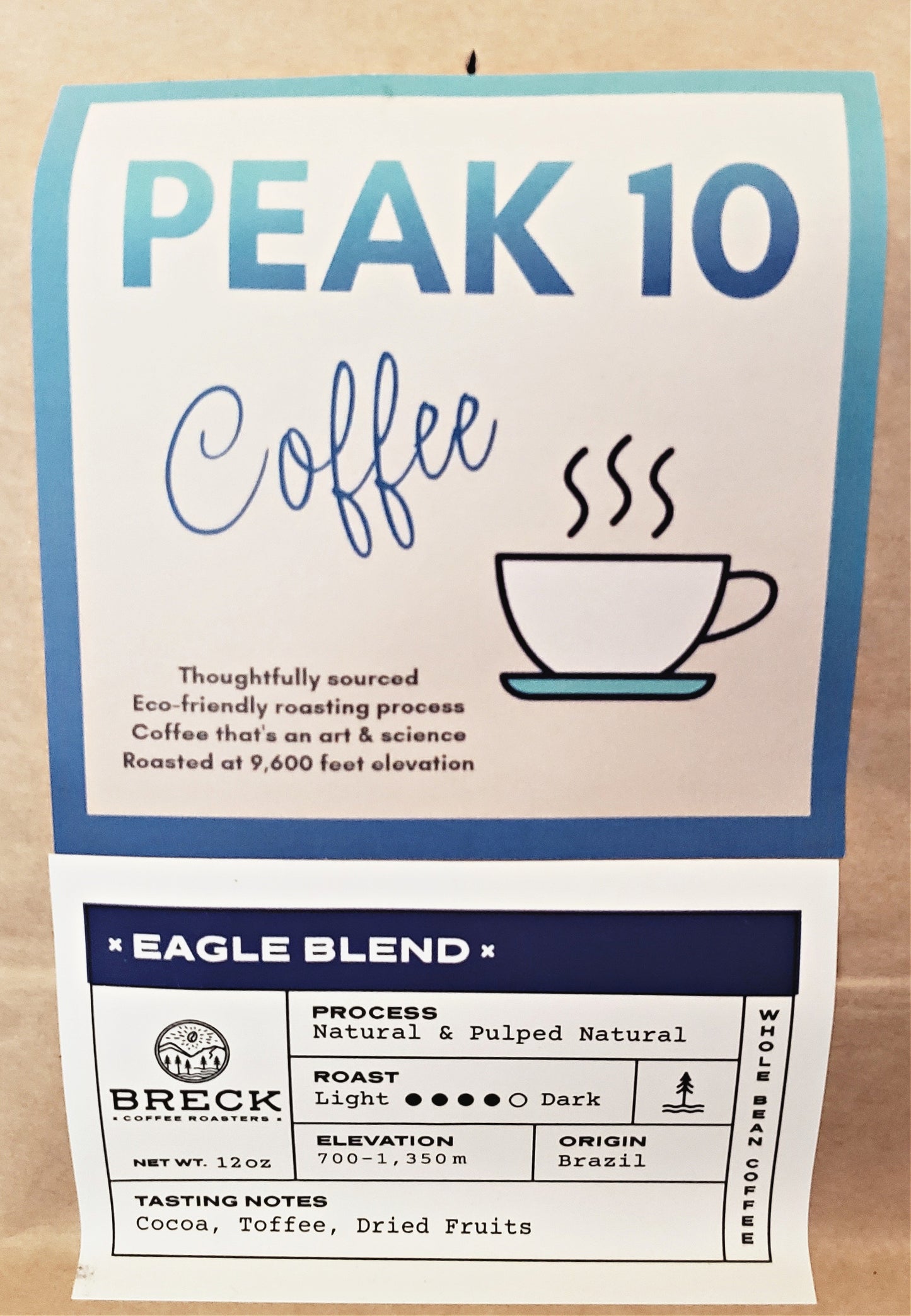 PEAK 10 Coffee (Whole Bean) Gourmet Eagle Blend