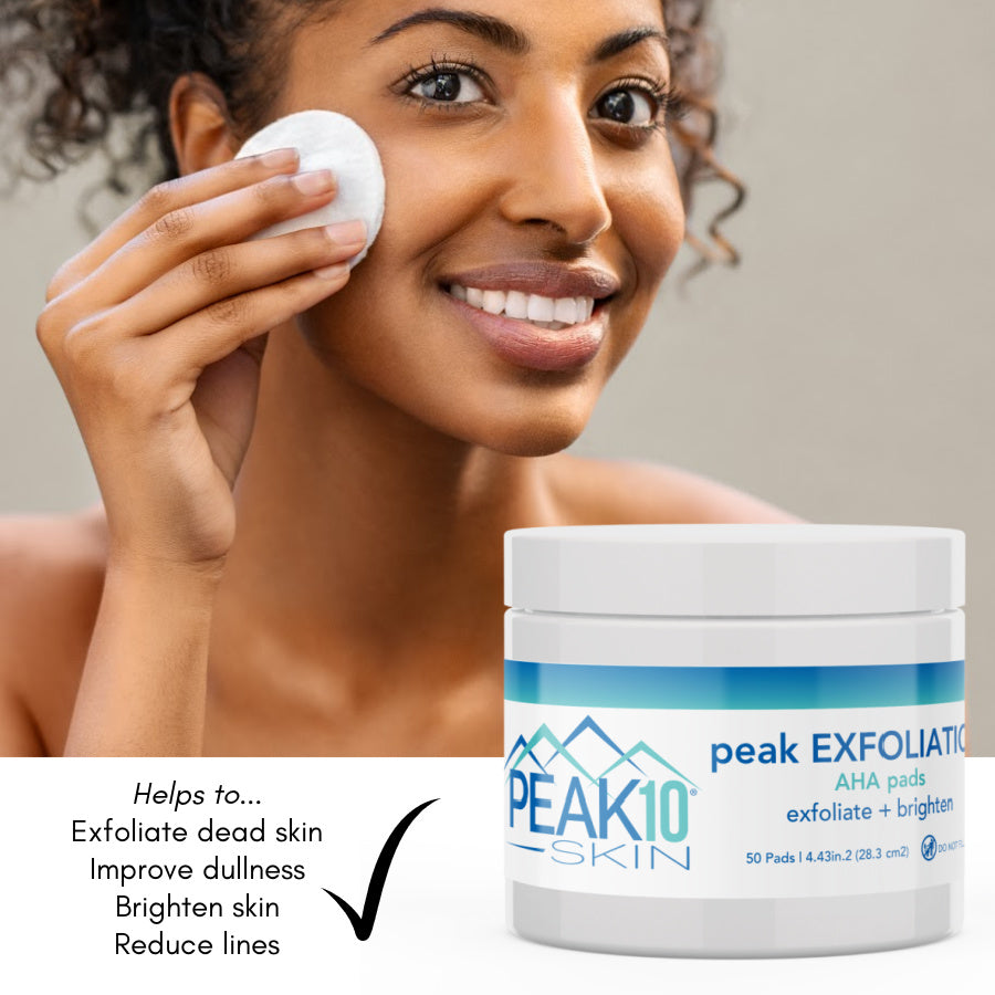 peak EXFOLIATION AHA pads exfoliate + brighten 50 Pads