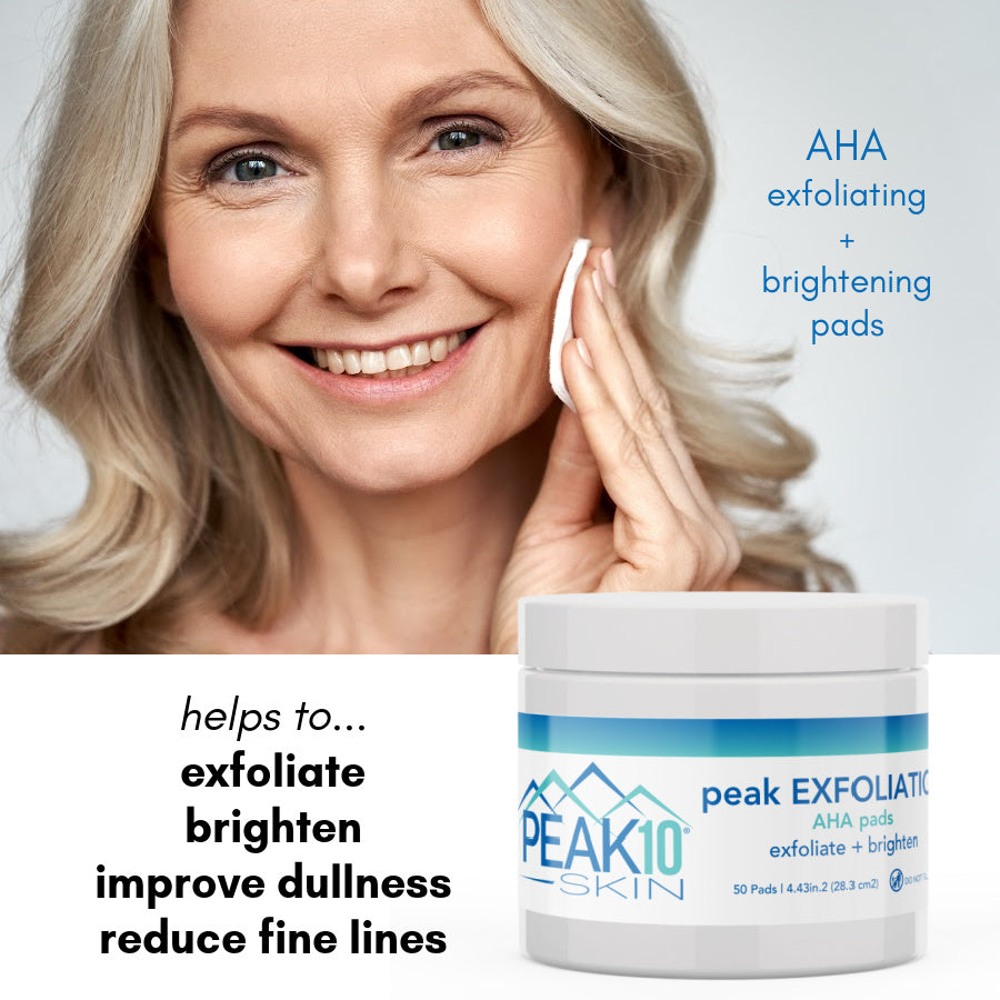 peak EXFOLIATION AHA pads exfoliate + brighten 50 Pads