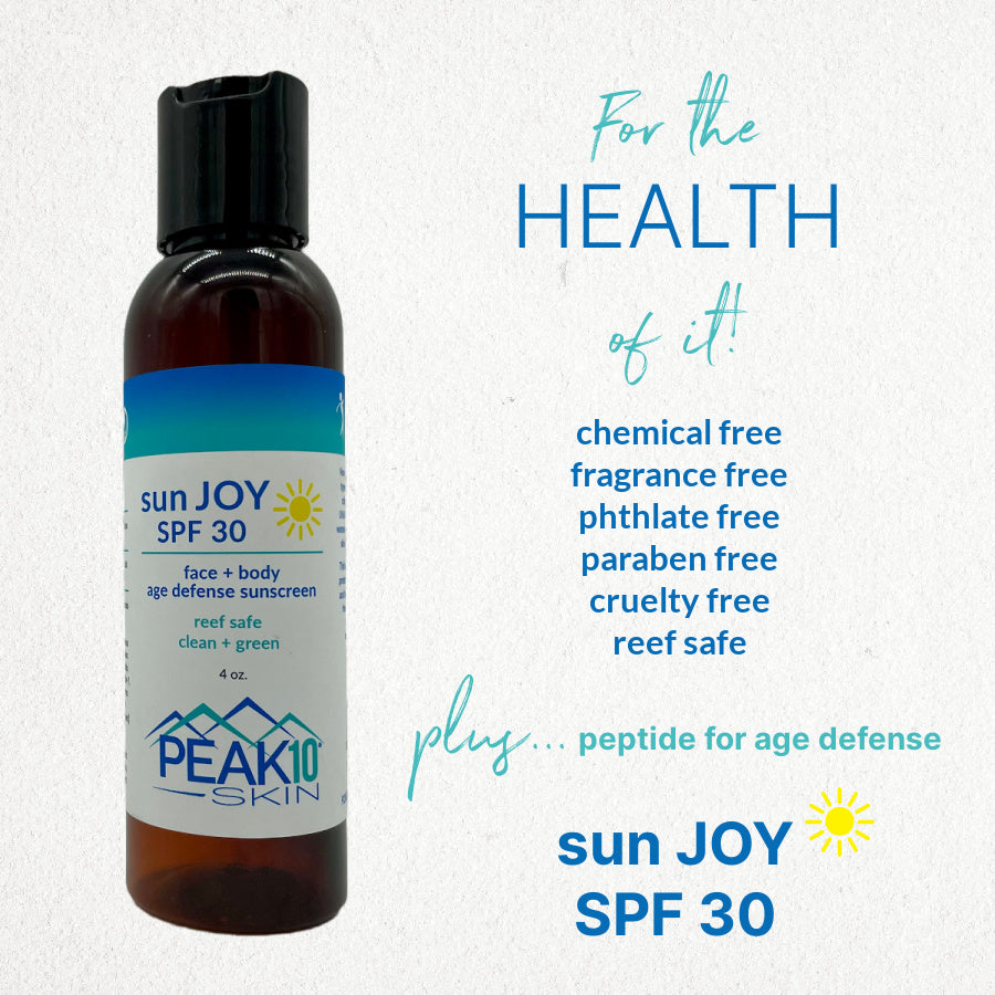 sun JOY SPF30 face + body age defense sunscreen 4oz